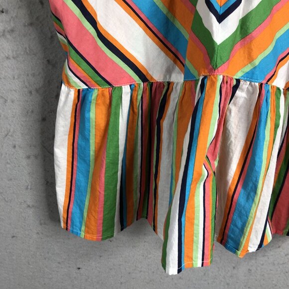 Red Camel Top Womens Large Rainbow Stripes Halter Babydoll Y2K Retro Summer - Picture 10 of 16